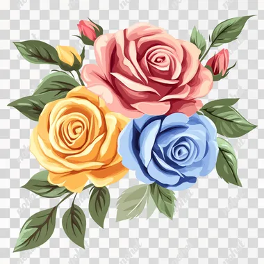 colorful funeral rose flowers for a card