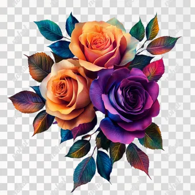 colorful funeral rose flowers for a card