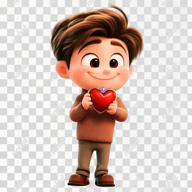 funny love declaration clip art in white background Pixar style ,man offers a brilliant ring love