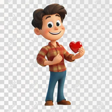funny love declaration clip art in white background Pixar style ,man offers a brilliant ring love