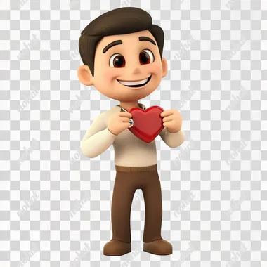 funny love declaration clip art in white background Pixar style ,man offers a brilliant ring love