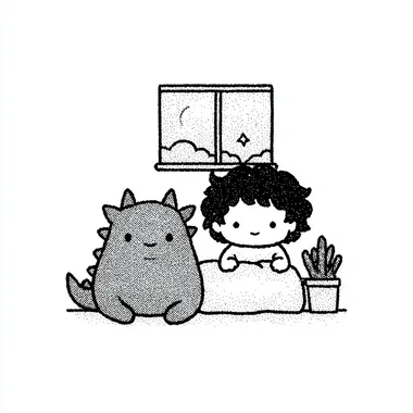 flat art, cartoon, chibi, black and white, coloring book, thick clean black outlines, line art, minimalism, little boy, cute dragon, tale style, bedroom, no shading, white background, kids coloring, window, for coloring books, clean line  color, more details, thin lines rofile 4c66p43