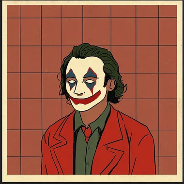 A simple minimalist comix illustration of Joker