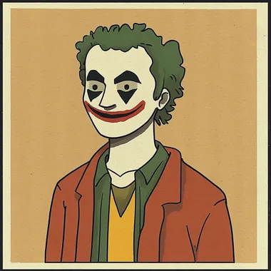A simple minimalist comix illustration of Joker