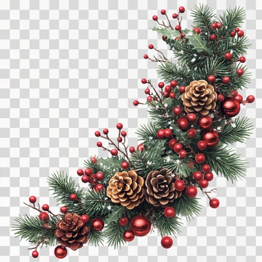 Christmas corner page decor, photo-realistic  --s 500
