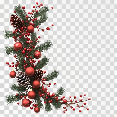 Christmas corner page decor, photo-realistic  --s 500