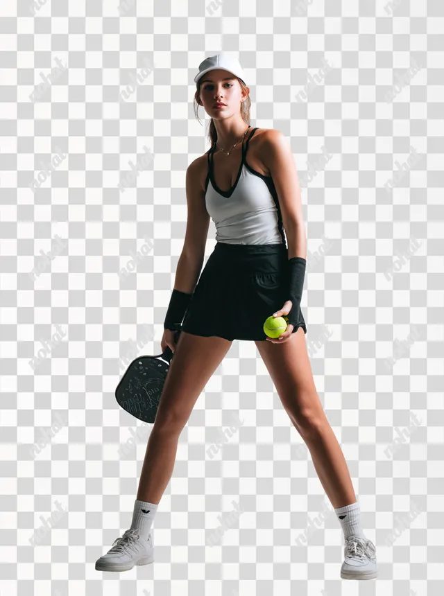 PNG Dynamic Pickleball Player Portrait