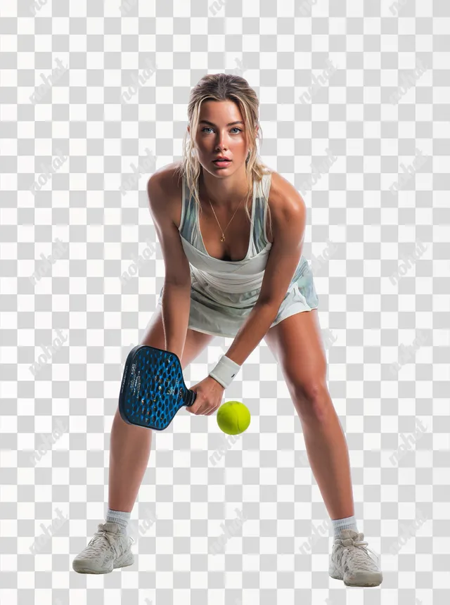 PNG Dynamic Pickleball Player in Action Pose