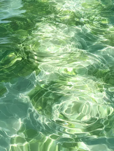 top view, water ripples with light green background, smooth, clear, ultra-high detail 8K rendering