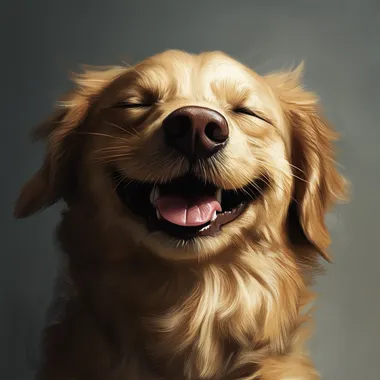 realistic dog smilling like in memes