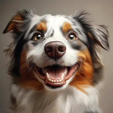realistic dog smilling like in memes