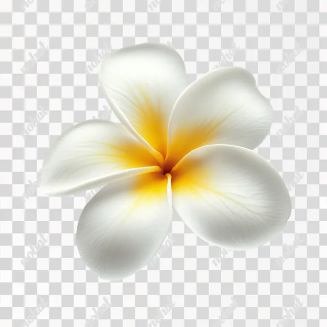 Elegance in Bloom: A Single Frangipani Flower Captured in Detail