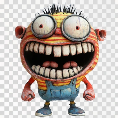 A really enthusiastic minion. Full of energy. Ready to start work. White background.