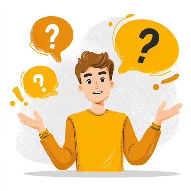 a simple vector image of someone answering a question