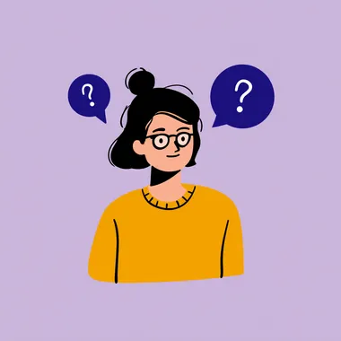 a simple vector image of someone answering a question