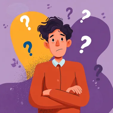a simple vector image of someone answering a question