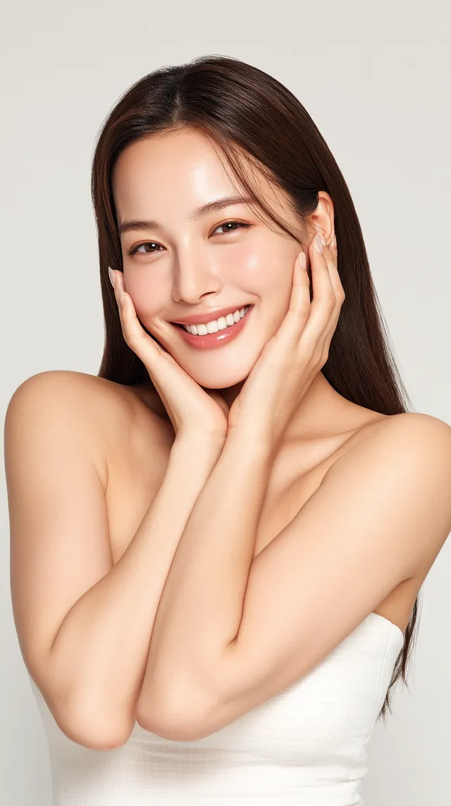 Radiant Korean Beauty Portrait with Natural Smile