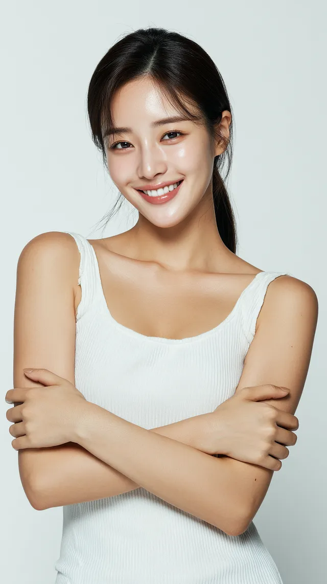 Radiant Beauty Portrait of a Young Korean Woman