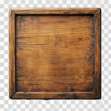 a blank wooden sign on white background