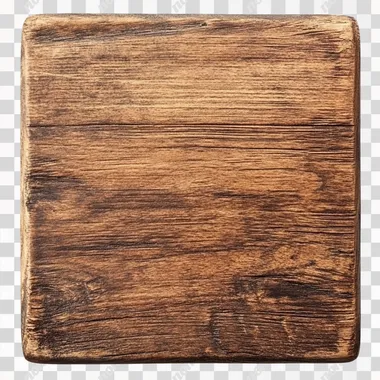 a blank wooden sign on white background