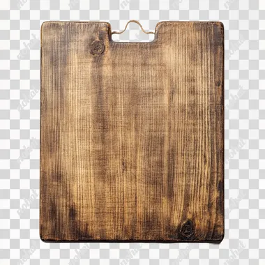 a blank wooden sign on white background