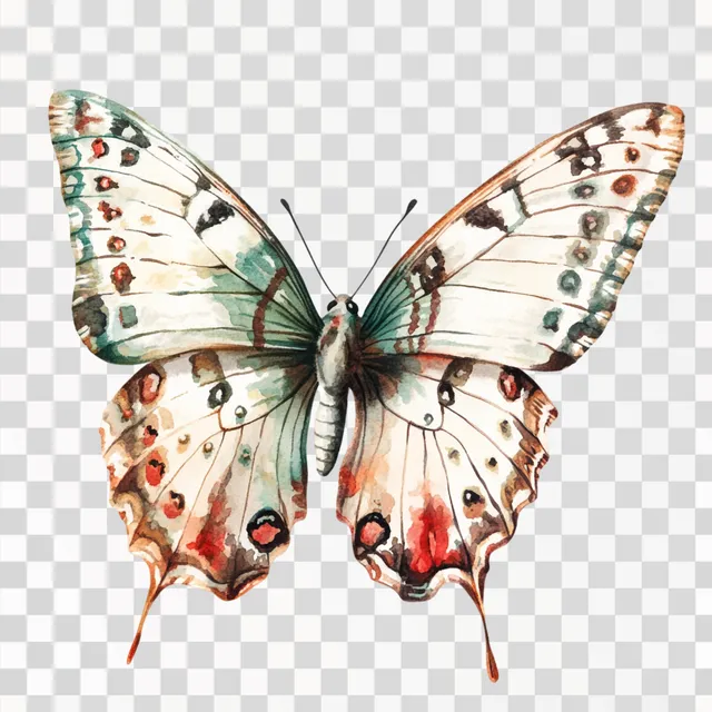 Rustic Butterfly Digital Art on White Background