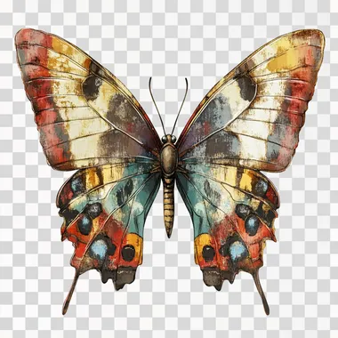 digital art, rustic, white background, fornato png, butterfly