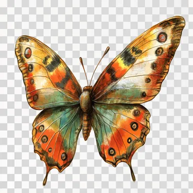digital art, rustic, white background, fornato png, butterfly