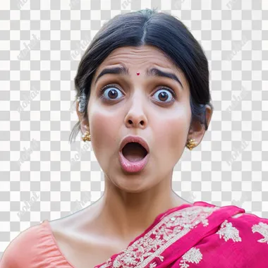 an indian NRi woman surprised face