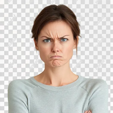 annoyed mother. white background screen