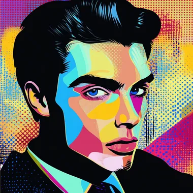 comics man pop art style square