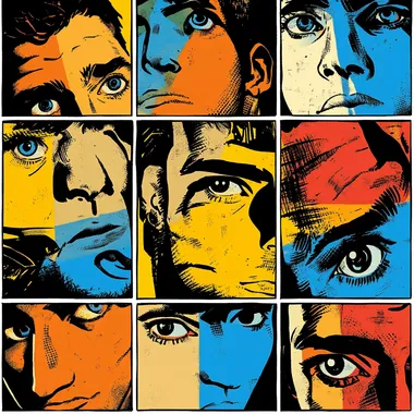 comics man pop art style square