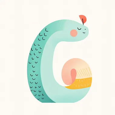 A clean and minimalistic illustration of a cute snake,The background is entirely white, left side blank for text. hd quality, illustration style, flat colors, smooth shading,  gng28xj