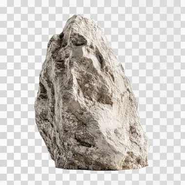 single rock from Dolomiti on white background