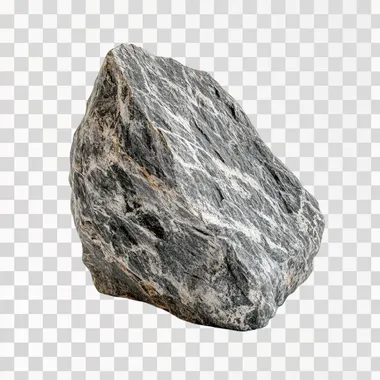 single rock from Dolomiti on white background