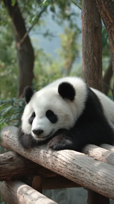 A giant panda rolling from a high hill  --raw rofile 2trkyo2