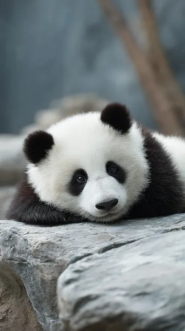 A giant panda rolling from a high hill  --raw rofile 2trkyo2
