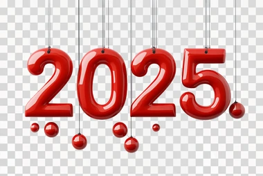 3D, formed the number "2025" using red balls, Hong Kong flag on a white background, simple shapes, flat design, minimalist style. Cute and clean large font with a sense of spacious composition. The numbers hang in front, and below them is an illustration of the Hong Kong flag suspended from strings, in a red color scheme on a white background, in 8K resolution.  --s 250