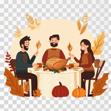 create a friendsgiving 2024 image with a transparent background