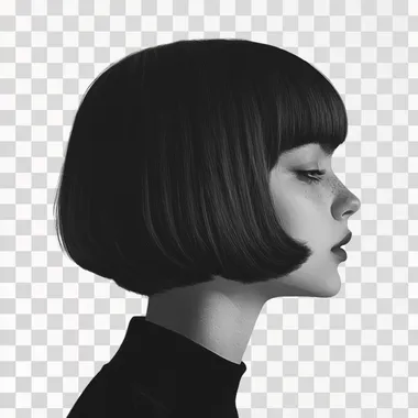 Side profile of a European-American girl with a bob haircut.