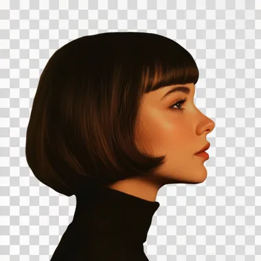 Side profile of a European-American girl with a bob haircut.