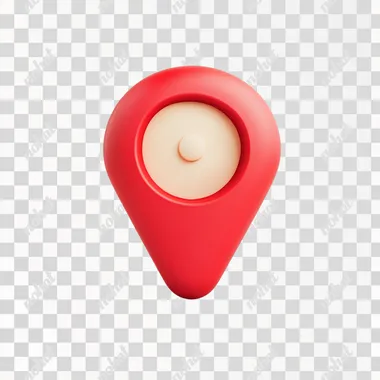 3d icon of a red location pin , location,3d blender render, soft clay material,plain white background, soft edge