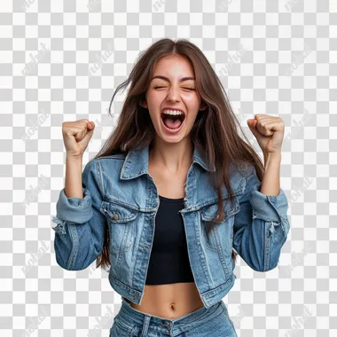 Beautiful young woman wearing casual clothes celebrating amazed success and open eyes screaming excited. winner concept, showing iems by both hand, both side