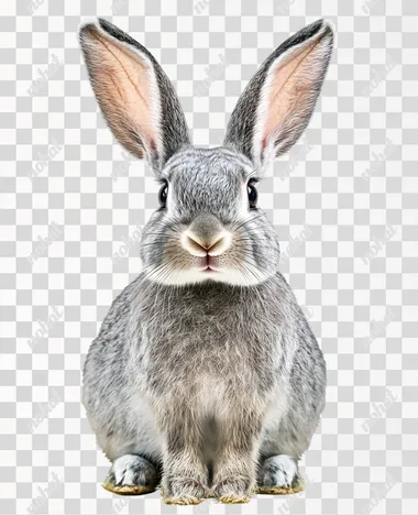 A kind gray rabbit portrait head , painted in watercolor on a white background is suitable , for use as clipart detailed