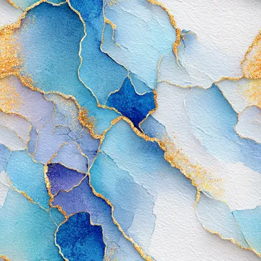 a refined and abstract watercolor of flowing silver, cobalt blue, and gold brushstrokes, symbolizing precision, clarity, and luxury, with soft edges elegantly fading into a clean ivory field, keeping a balanced flow and harmony, soft watercolor textures blending with shimmering golden accents, rofile whv7267   --s 250