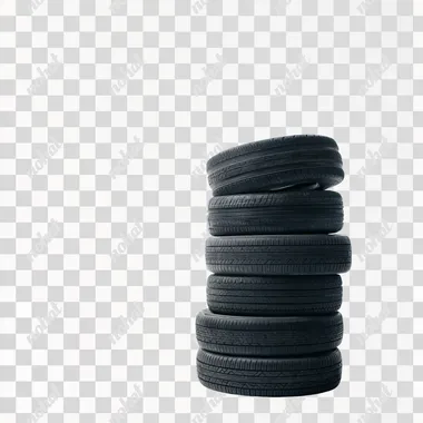 a stack of same size tires on a white background, professional photo, sharp focus --s 0