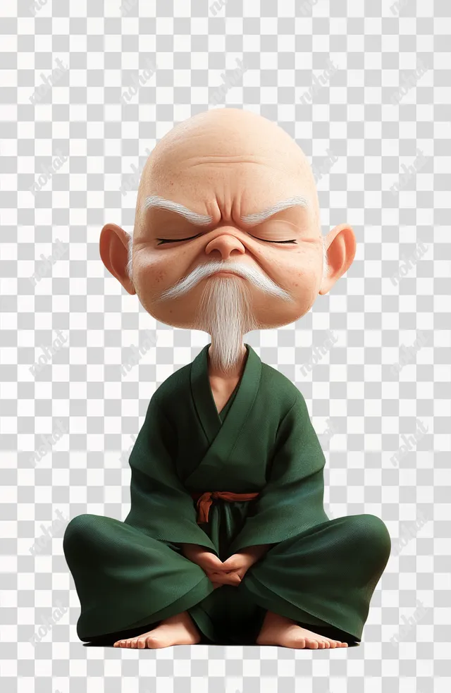 Serene Master: The Whimsical Hermit in Emerald Attire