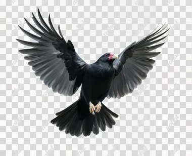 studio photograph of an all black flying vulture. facing camera. neutral white background, hyper real       rofile 2b8vo57