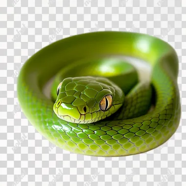 green snake in cartoonstyle on white background