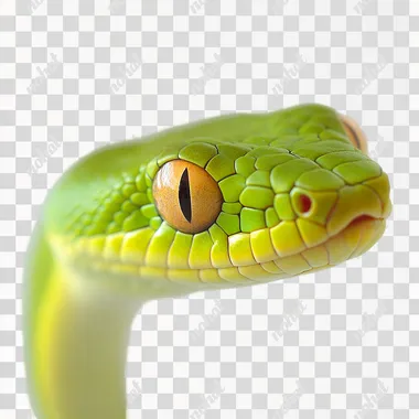 green snake in cartoonstyle on white background
